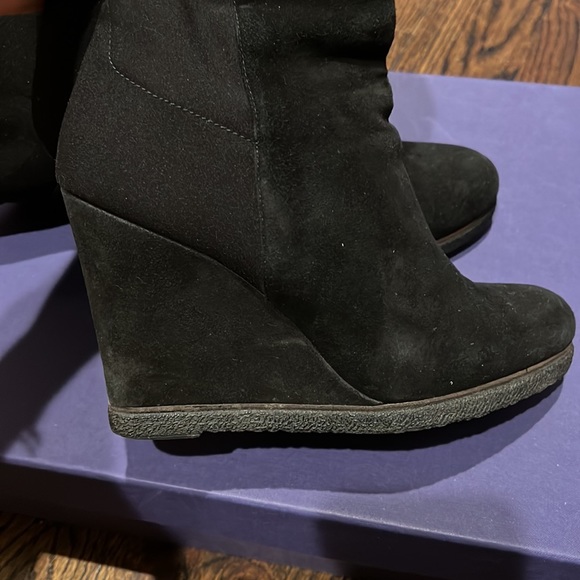 Stuart Weitzman Demiswoon black suede tall boots - Picture 5 of 8